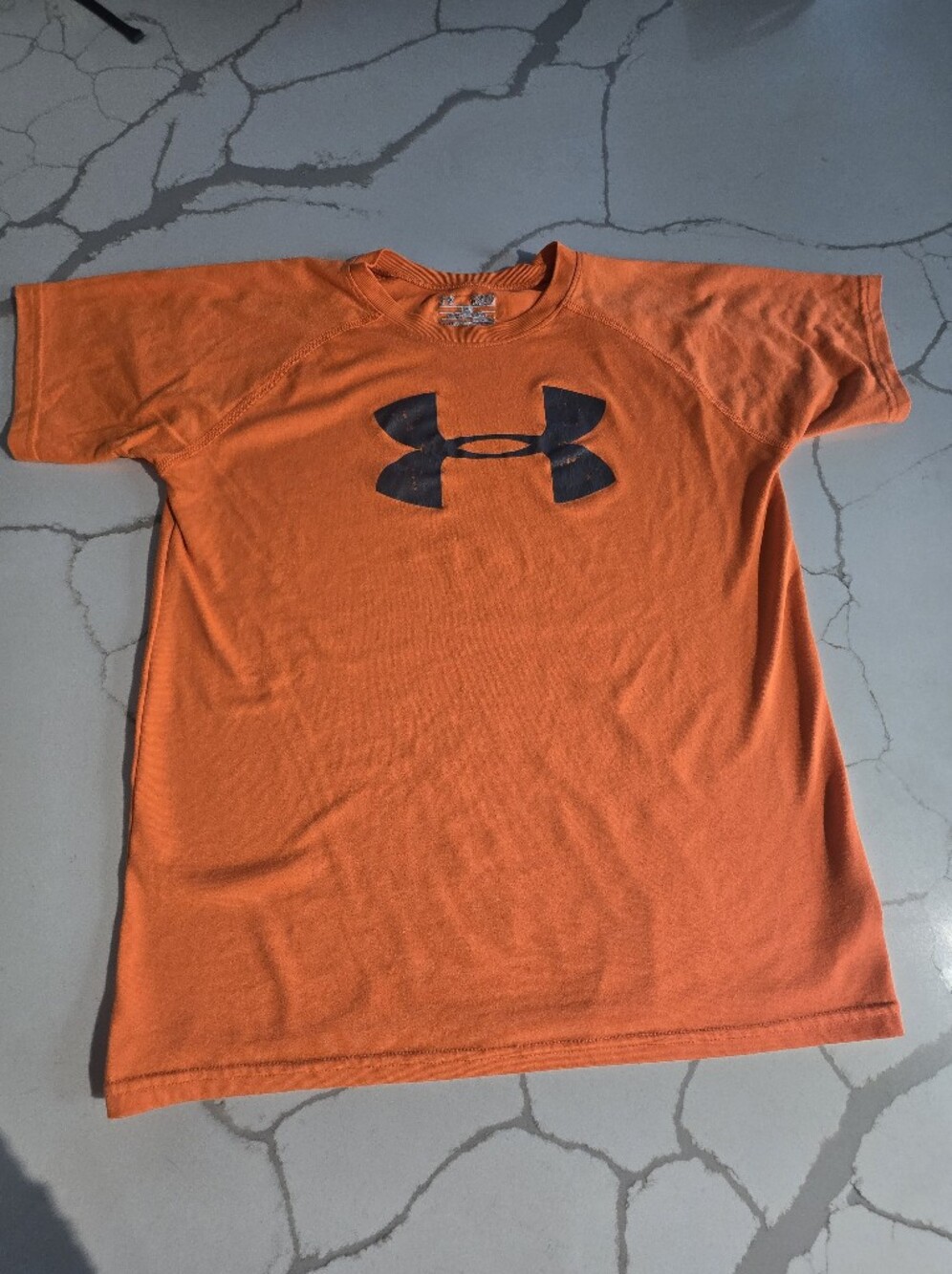 Under Armour  Bright Orange Tee with Black Logo